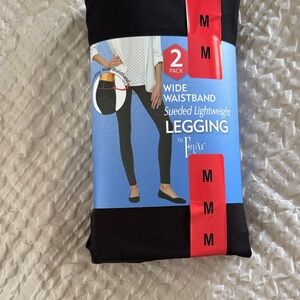 Felina Black Sueded Leggings - 2 Pack